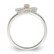 Sterling Silver Polished & Twisted Pink CZ Bow Children's Ring QR5972-4