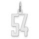 Sterling Silver/Rhodium-plated Elongated Number 54 Charm QES54