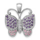 Sterling Silver Rhodium-plated Polished w/ CZ Butterfly Pendant QP4811