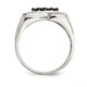 Sterling Silver Rhodium-plated Mens Black Diamond Polished Ring QR6777-9