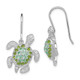 Sterling Silver Rhodium-plated Multi CZ Turtle Dangle Earrings QE7403