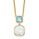 Sterling Silver Gold-plated 1.95BT Blue Topaz & MOP w/2 in ext. Necklace QG6224BT-16