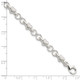 Sterling Silver Satin & Polished Heart Chain Bracelet QG5786-7.5