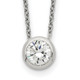 Sterling Silver Bezel 8mm CZ Necklace QG5413-16