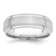 Sterling Silver Rhodium-plated 7mm Brushed Fancy Band Size 13.5 QWB112BRH-13.5