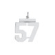Sterling/Silver Rhodium-plated Polished Number 57 Charm QMS57