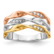 14k Tri-color Diamond Fancy Triple Twist Ring RM3887-016-YWRA
