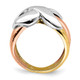 14K Tri-Color Polished Criss-Cross Fancy Band R901