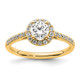 14ky Round Halo Engagement Lab Grown Diamond SI1/SI2, G H I, Complete Ring RM2042E-050-7CYLG