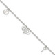 Sterling Silver Love Themed Dangles 9in Plus 1in Ext. Anklet QG4729-9