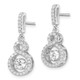 Brilliant Embers Sterling Silver Rhodium-plated 66 Stone CZ Moving Center Vibrant CZ with Micro Pav CZ Infinity Dangle Post Earrings QMP1401