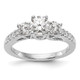 14K White Gold Lab Grown Diamond VS/SI FGH 3-Stone Complete Eng Ring RM2972E-050-7CWLG