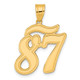14k Brushed Border Script Number 87 Pendant SCN87