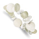 Sterling Silver Coral/Jade/Moonstone/Rock Quartz Stretch Bracelet QH4640