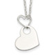 Sterling Silver Open Heart Holding A Heart Dangle 16 inch Necklace QH778-16