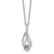 Sentimental Expressions Sterling Silver Rhodium-plated Feb CZ Always in my Heart Birthstone 18in Necklace QSX759