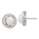 Sterling Silver RH-plated 8-10mm FWC Pearl/CZ Necklace/Post Earrings Set QH5828SET