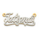 10k Yellow Gold and Rhodium 3D Diamond Name Plate 10XNA44