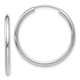 10k White Gold Polished Endless 2mm Hoop Earrings 10H992