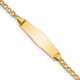 14k Semi-solid Soft Diamond Shape Cuban ID Bracelet DCID132C-6