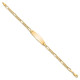 14k Semi-solid Soft Diamond Shape Figaro Link ID Bracelet DCID108C-7