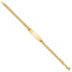 14k Semi-solid Soft Diamond Shape Curb Link ID Bracelet DCID110C-7