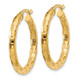 10k Polished/Textured Post Hoop Earring 10TF603
