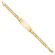 14k Semi-solid Soft Diamond Shape Curb Link ID Bracelet DCID142C-7