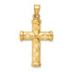 14k Hollow Diamond-cut Cross Pendant K6401