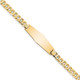 14k Soft Diamond Shape Flat Curb Link ID Bracelet LID74C-7