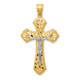 14k Two-tone Diamond-cut Passion Crucifix Pendant K6305