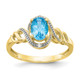 10K Light Swiss Blue Topaz and Diamond Ring 10XB309