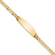 14k Soft Diamond Shape Flat Curb Link ID Bracelet LID73C-7