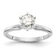 14k White Gold 1/4 carat Round VS/SI GH Lab Grown Diamond Solitaire Lightweight Half-Round 6 Prong Ring KS44-1/4-WLG