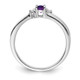 Sterling Silver Rhodium-plated Amethyst/Diamond Birthstone Ring QBR25FEB-6
