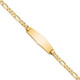 14k Soft Diamond Shape Flat Figaro Link ID Bracelet LID75C-7