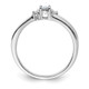 Sterling Silver Rhodium-plated CZ & Diamond Birthstone Ring QBR25APR-7