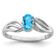 Sterling Silver Rhodium-plated Light Swiss Blue Topaz Ring QBR17DEC-5