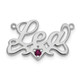 10k White Gold Birthstone Heart Name Plate 10XNA1104W