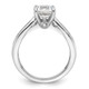 Cheryl M Sterling Silver Rhodium-plated Brilliant-cut 7.5mm Round CZ with Side Stones Fashion Ring QCM1585-9