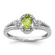 Sterling Silver Rhodium-plated Peridot & Diam. Ring QBR16AUG-9