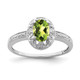 Sterling Silver Rhodium-plated Diam. & Peridot Ring QBR10AUG-8