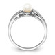 Sterling Silver Rhodium-plated FW Cultured Pearl Ring QBR17JUN-6