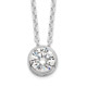 Sterling Silver Rhodium-plated 8mm Bezel CZ Necklace QG39-18