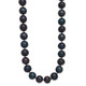 Sterling Silver Rhod-plated 10-11mm Black FWC Pearl Necklace QH5158-18