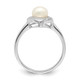 Sterling Silver Rhodium Plated Diamond and FW Cultured Pearl Ring QR4479-8