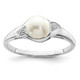 Sterling Silver Rhodium Plated Diamond and FW Cultured Pearl Ring QR4485-6
