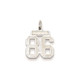 Sterling Silver/Rhodium-plated Satin Number 86 Charm QPS86
