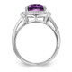 Sterling Silver Rhodium-plated Diamond & Checker-Cut Amethyst Ring QR3039AM-7