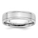 Sterling Silver Rhodium-plated 6mm Brushed Fancy Band Size 10.5 QWB119BRH-10.5